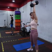 Girl stretching Workout in Gym